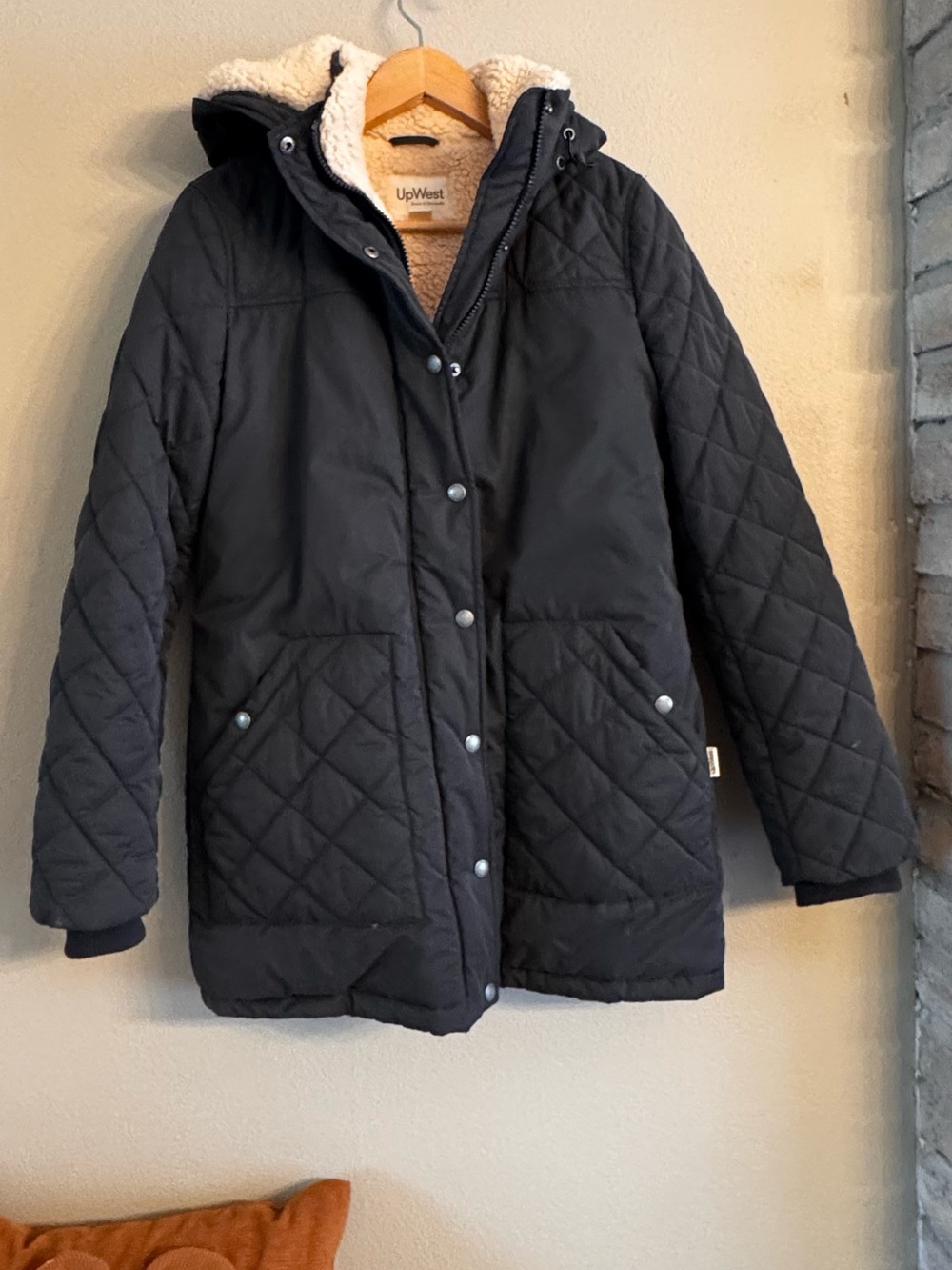 UPWEST‎ Quilted Sherpa Hooded Coat